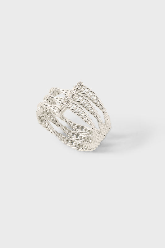 锆石链条纽花戒指 Starlink Zicron Ring