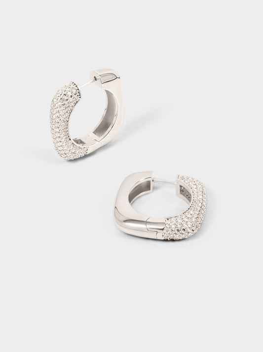 密镶锆石金属拼接耳环 Starlight Zicron Cubic Earrings