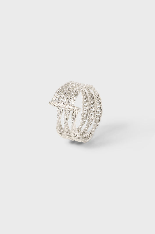 锆石链条纽花戒指 Starlink Zicron Ring