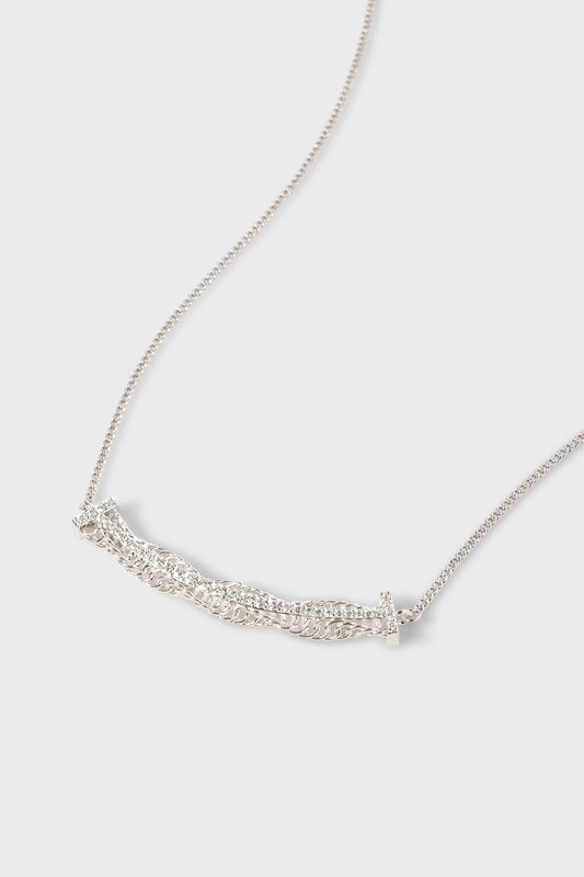 密镶锆石链条纽花项链 Starlink Zicron Necklace