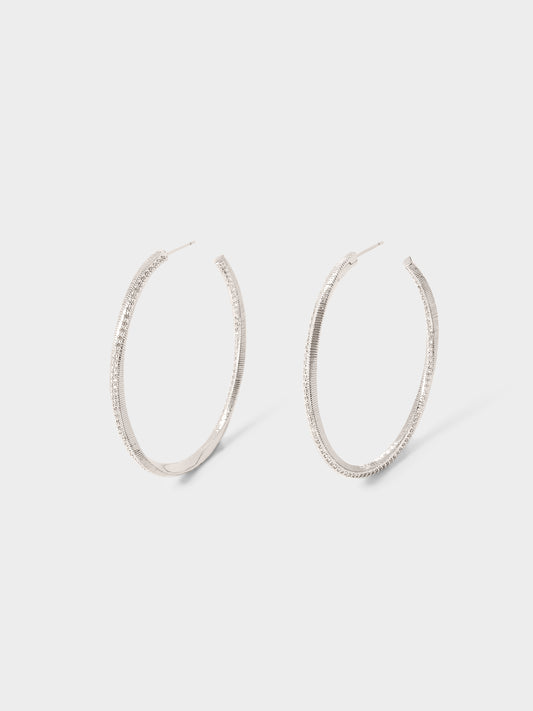 密镶锆石拉丝大耳圈 Star Orbit Zicron Large Hoops