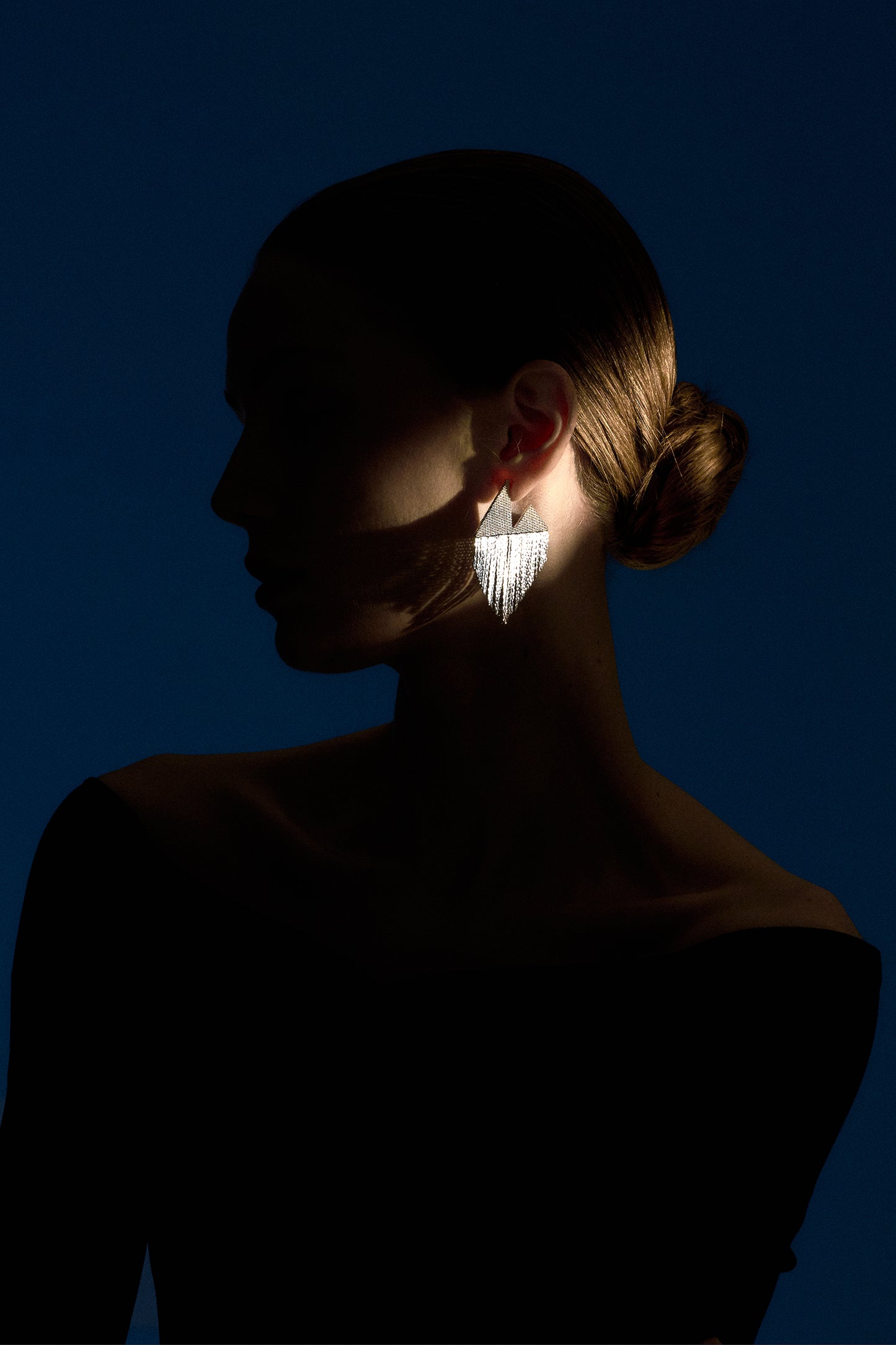 浮光菱形流苏链条耳环（大款单只）FLOW Tassels Single Earrings