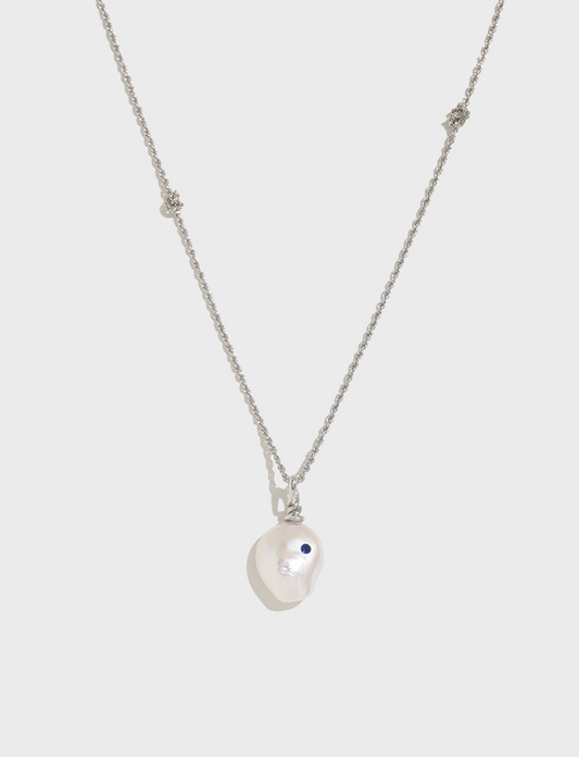 巴洛克吊坠绳结打结项链 Pearl Pendant Knot Necklace