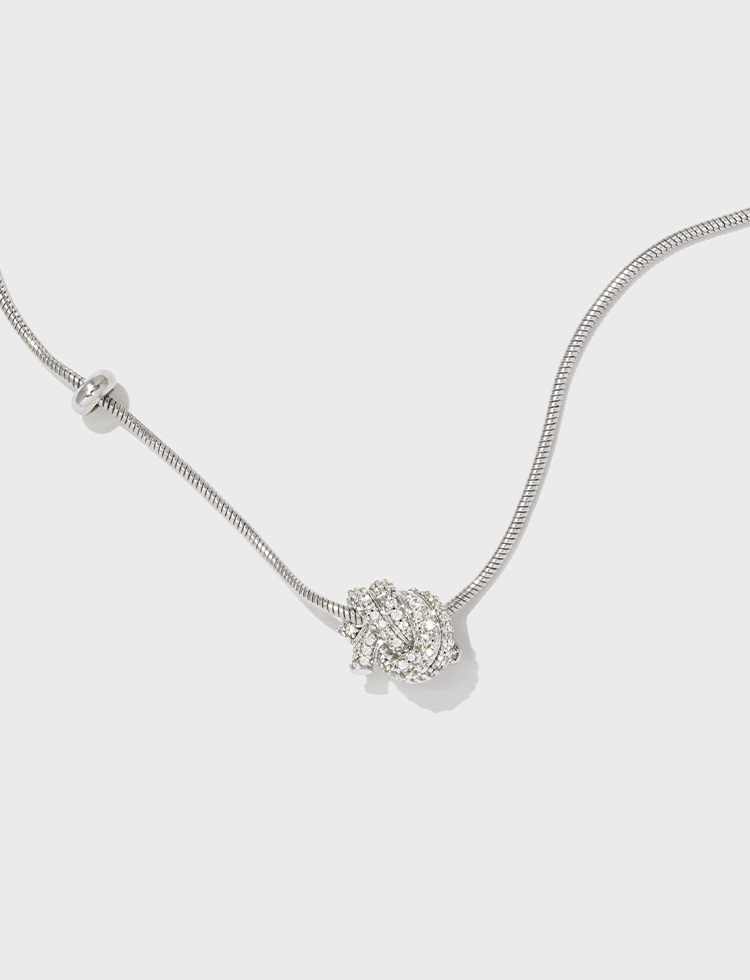 镶钻绳结项链 Knot Zircon Necklace