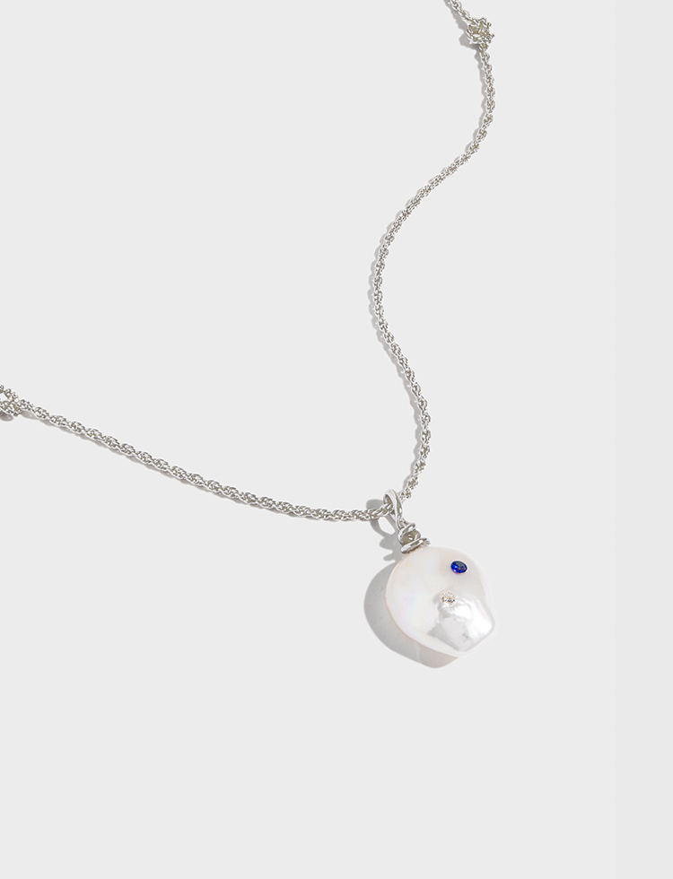 巴洛克吊坠绳结打结项链 Pearl Pendant Knot Necklace