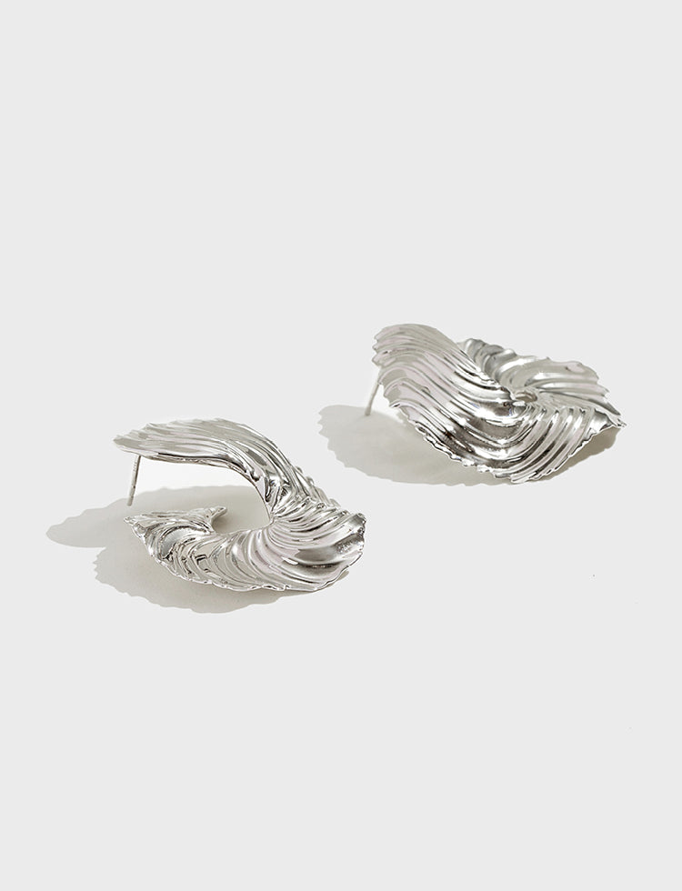 抽象简约造型感纹理夸张耳环 Serpentine Artistic Textured Earrings