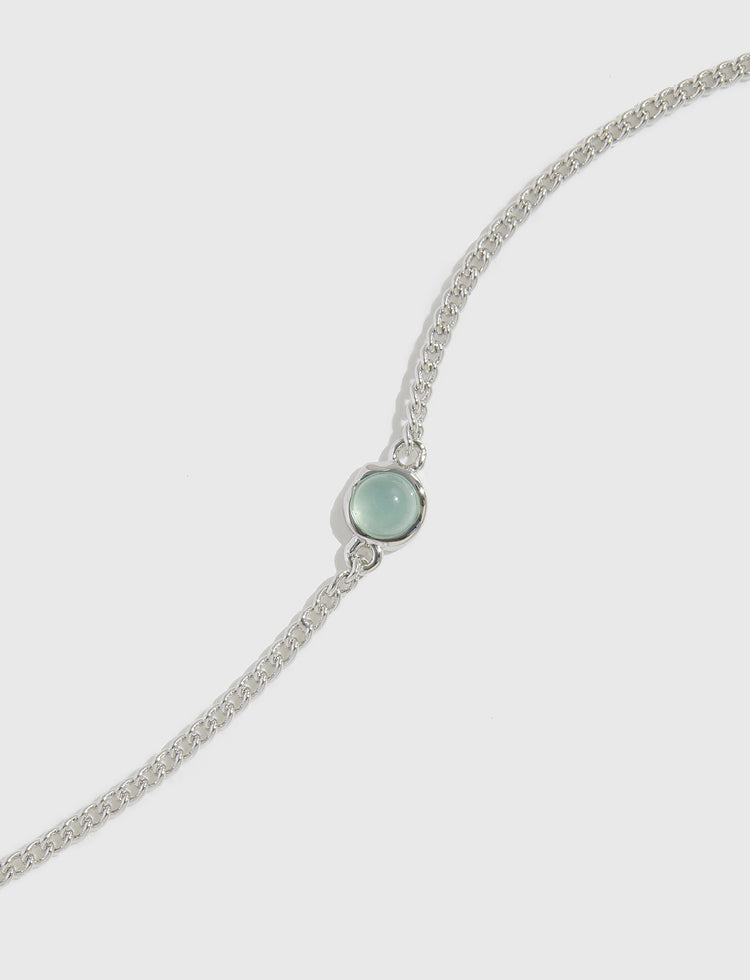 浮雕镶石项链 Embossed Prehnite Necklace