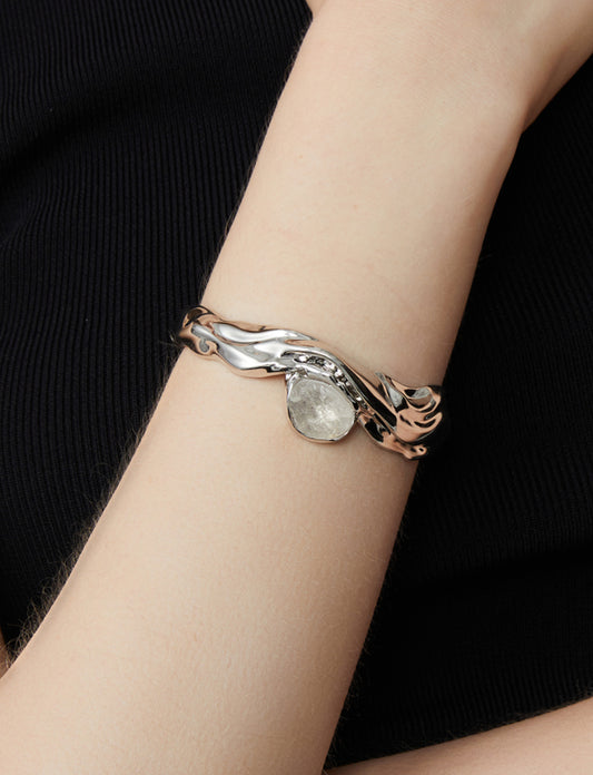 水浪镶天然石手镯 Wave Crystal Bracelet