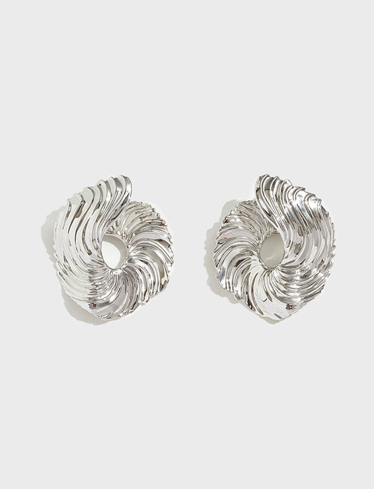 抽象简约造型感纹理夸张耳环 Serpentine Artistic Textured Earrings